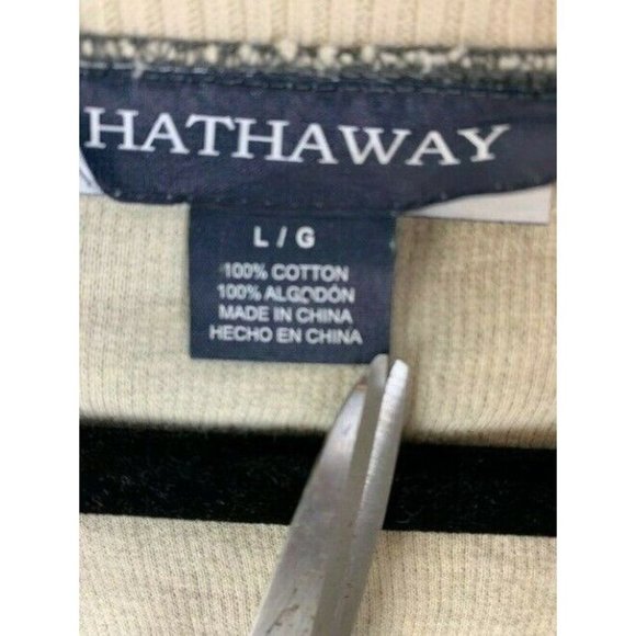 Hathaway Mens Sweater Size Large Gray Long Sleeve 1/4 Zip Medium Weight - Picture 5 of 6